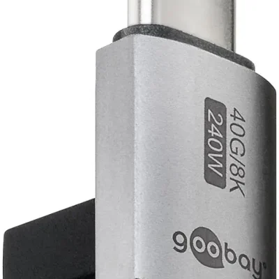 Adaptor USB-C3.1 mama - USB-C tata vertical la 90 scurt Thunderbolt 3 /4 Goobay 74444