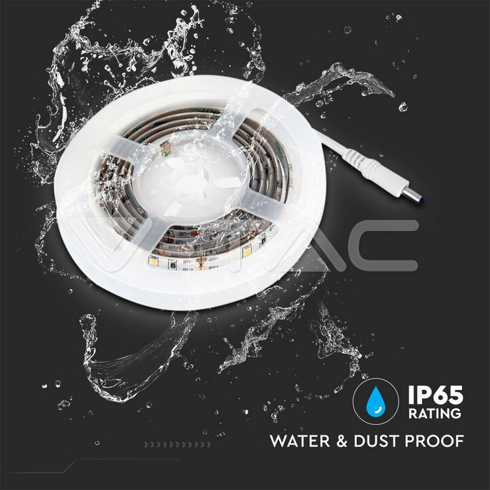 Banda LED 2835 2.4W 1m 4000K cu senzor de miscare si alimentare baterii 4x AAA V-TAC - imagine 4