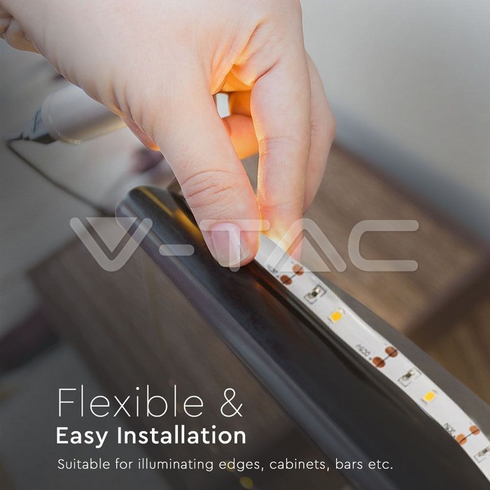 Banda LED 2835 2.4W 1m 4000K cu senzor de miscare si alimentare baterii 4x AAA V-TAC - imagine 7