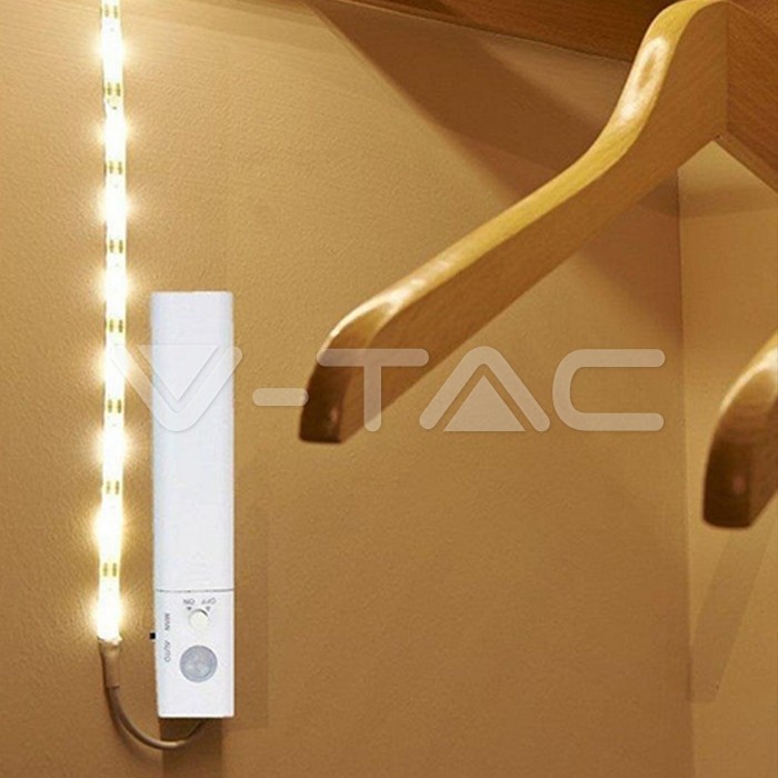 Banda LED 2835 2.4W 1m 4000K cu senzor de miscare si alimentare baterii 4x AAA V-TAC - imagine 8