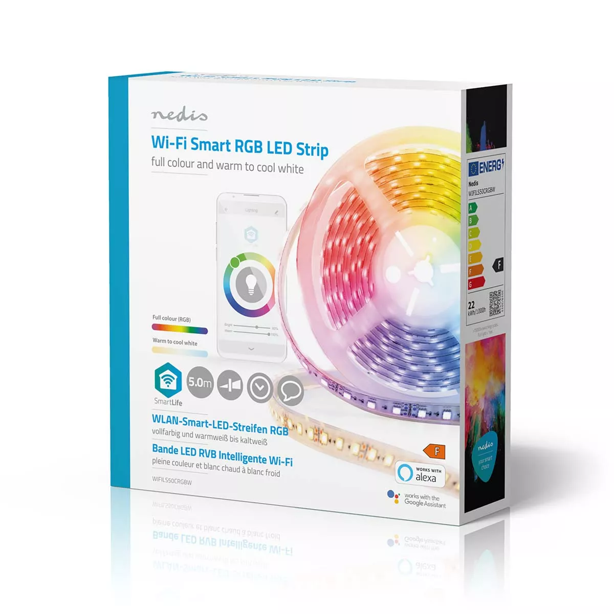 Banda LED 5050 5m Smart Wi-Fi Nedis RGB 2700.6500 5m - imagine 16