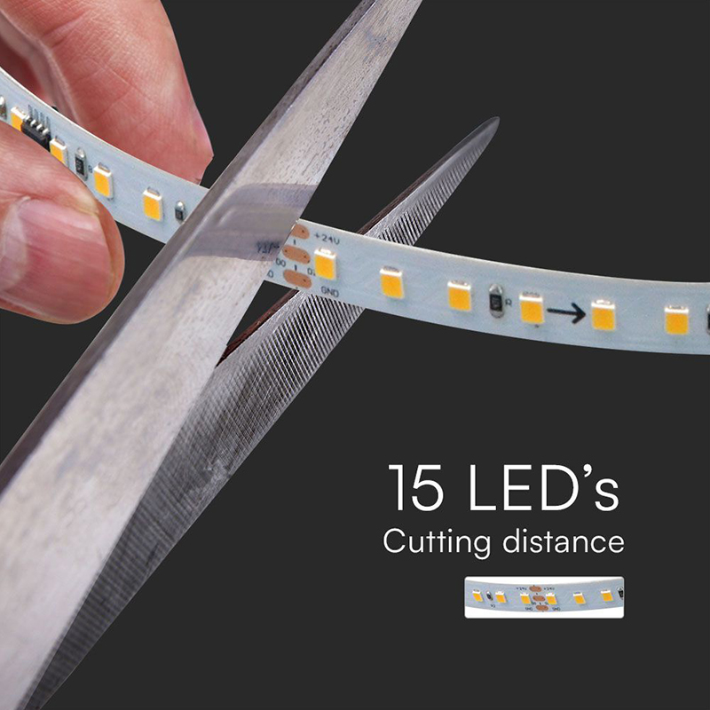 Banda LED SMD2835 RUNNIG 10W/m 24V IP20 alb rece 6500K 10m V-tac SKU-23609 - imagine 4