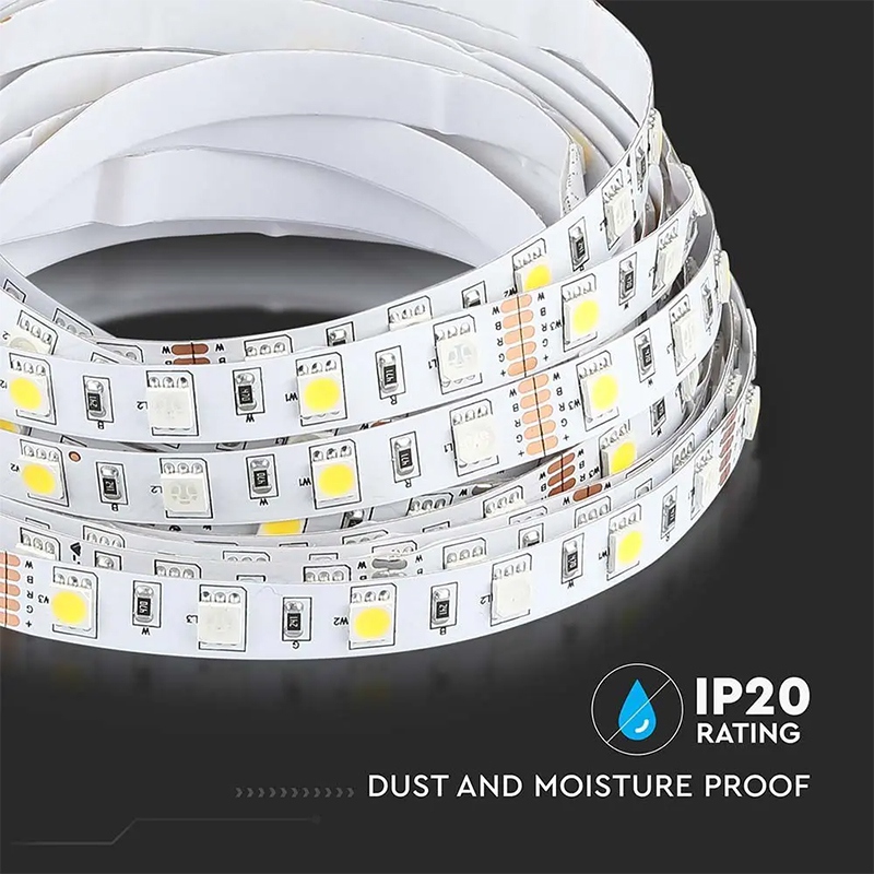 Banda LED SMD5050 60LED/m RGB +alb rece 6500K 12V IP20 5m V-TAC SKU-212159 - imagine 6