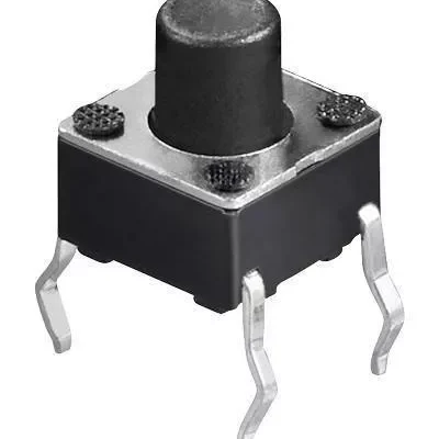Buton microcontact 4 pini OFF-ON fara retinere 6x6mm buton 4mm de la PCB 7mm