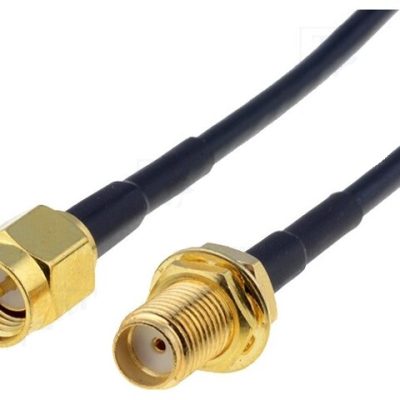 Cablu 50 ohm 10cm SMA soclu - SMA mufa negru BQ CABLE SMA-SMF/50/01