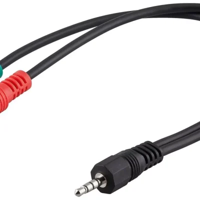 Cablu adaptor Jack 4 pini 3.5 mm la 2x 3.5 mm mama Goobay