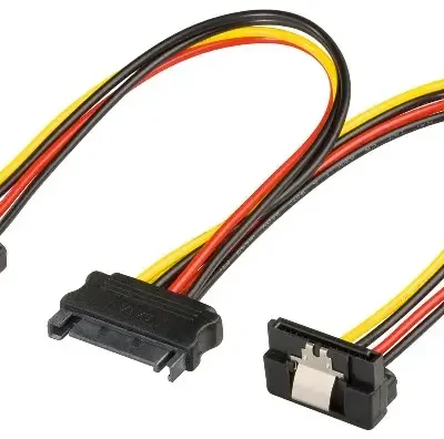 Cablu adaptor SATA mama - 2x SATA 90grade tata 20cm