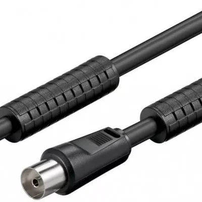 Cablu antena Coaxial tata - Coaxial mama 1.5m negru Goobay