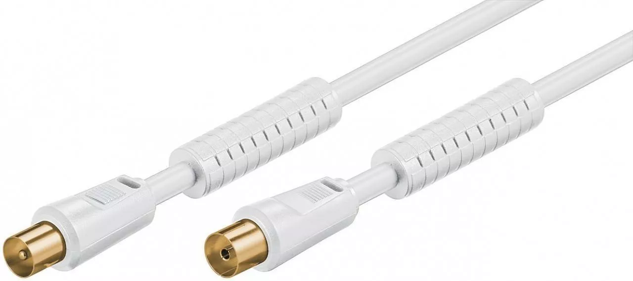 Cablu antena ecranat tata-mama 2.5m alb Goobay