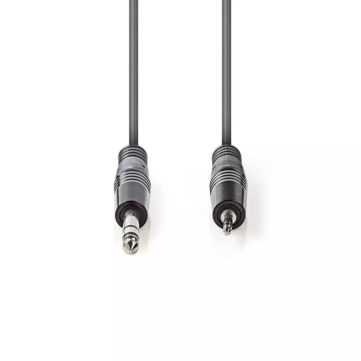 Cablu audio stereo Jack 6.35 mm Tata - 3.5 mm Tata 1.5m gri Nedis - imagine 2