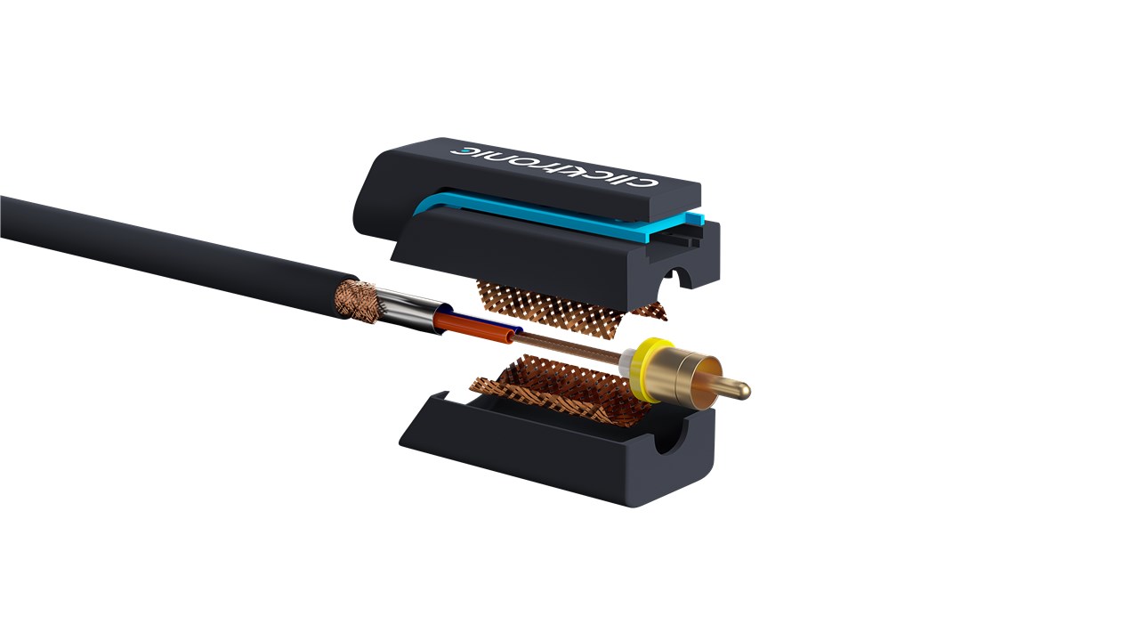 Cablu audio-video Profesional 1x RCA tata-tata 10m 75ohm OFC cupru dublu ecaranat AWG24 aurit Clicktronic 70449 - imagine 2