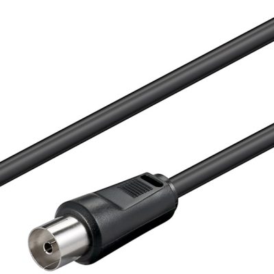 Cablu COAXIAL TV antena 70DB Dublu ecranat mama-tata 0.5m 11509 Goobay