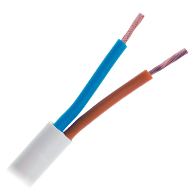 Cablu electric bifilar dublu-izolat 2x0.75mm2 alb MYYUP /pret/1m liniar