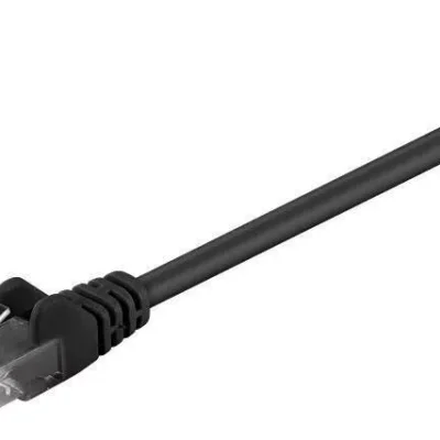 Cablu pach retea CAT5e UTP 2x RJ45 15m negru CCA neecranat Goobay