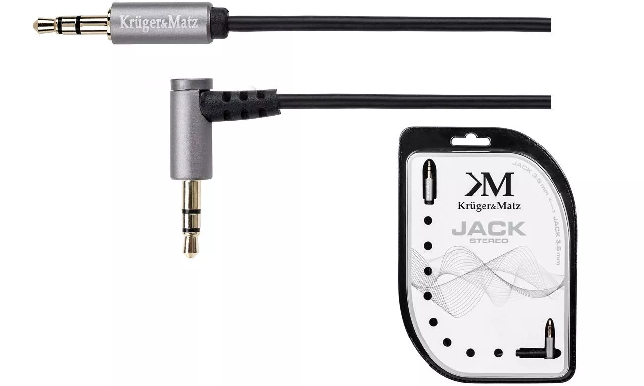 Cablu prelungitor Jack 3.5 mm la 3.5 90 grade 1m Profesional Kruger&Matz - imagine 2