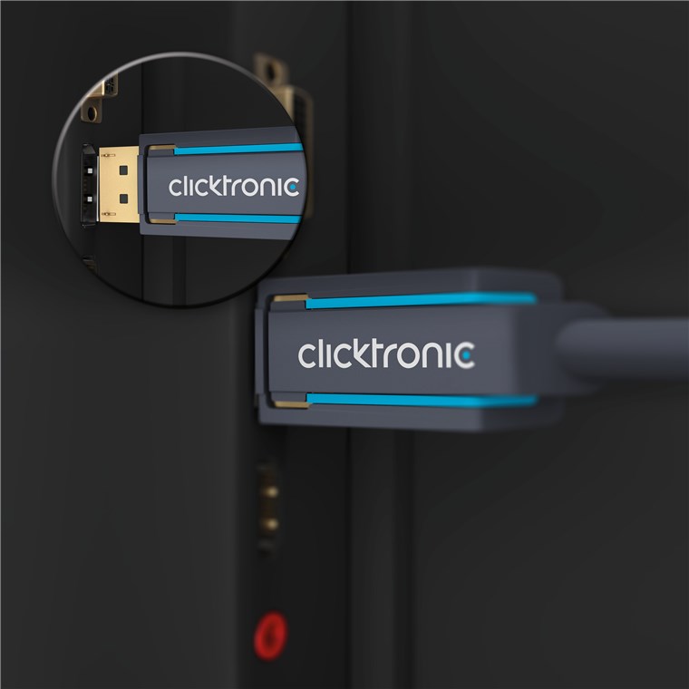 Cablu Profesional DisplayPort - DisplayPort 1m v1.2a 4K 60Hz 21.6Gbit/s AWG26 OFC Clicktronic 70710 - imagine 5