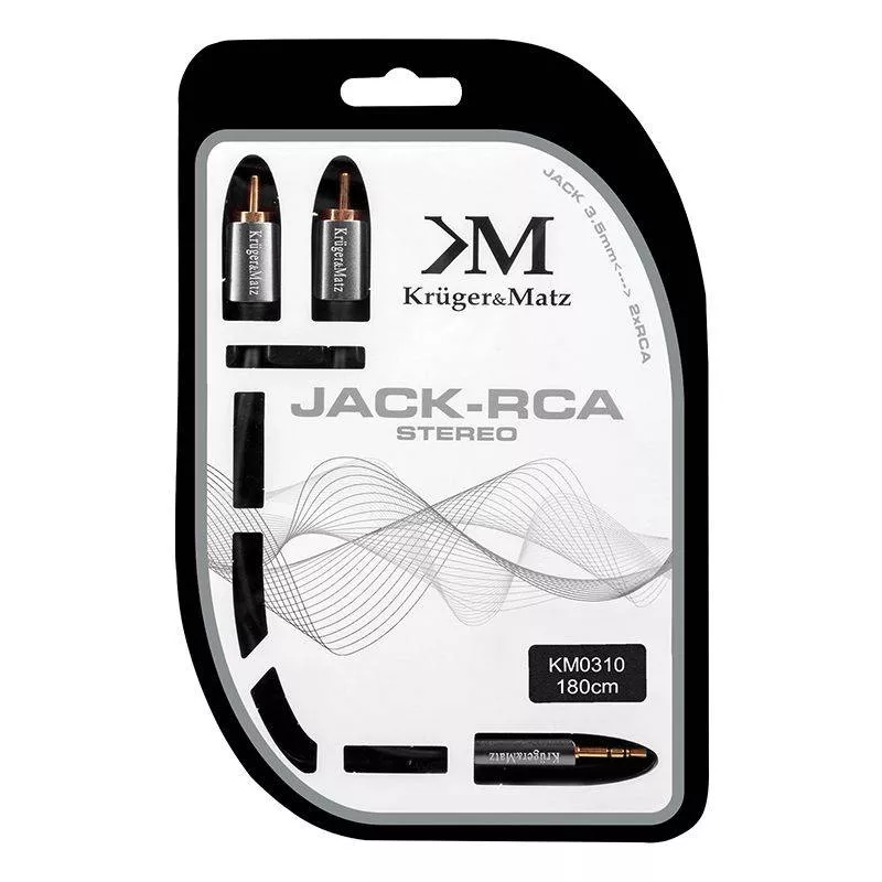 Cablu STEREO Jack 3.5 mm la 2x RCA 1.8m Profesional Kruger&Matz - imagine 2