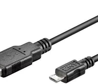 Cablu USB 2.0 1m A tata la micro USB tata negru Goobay