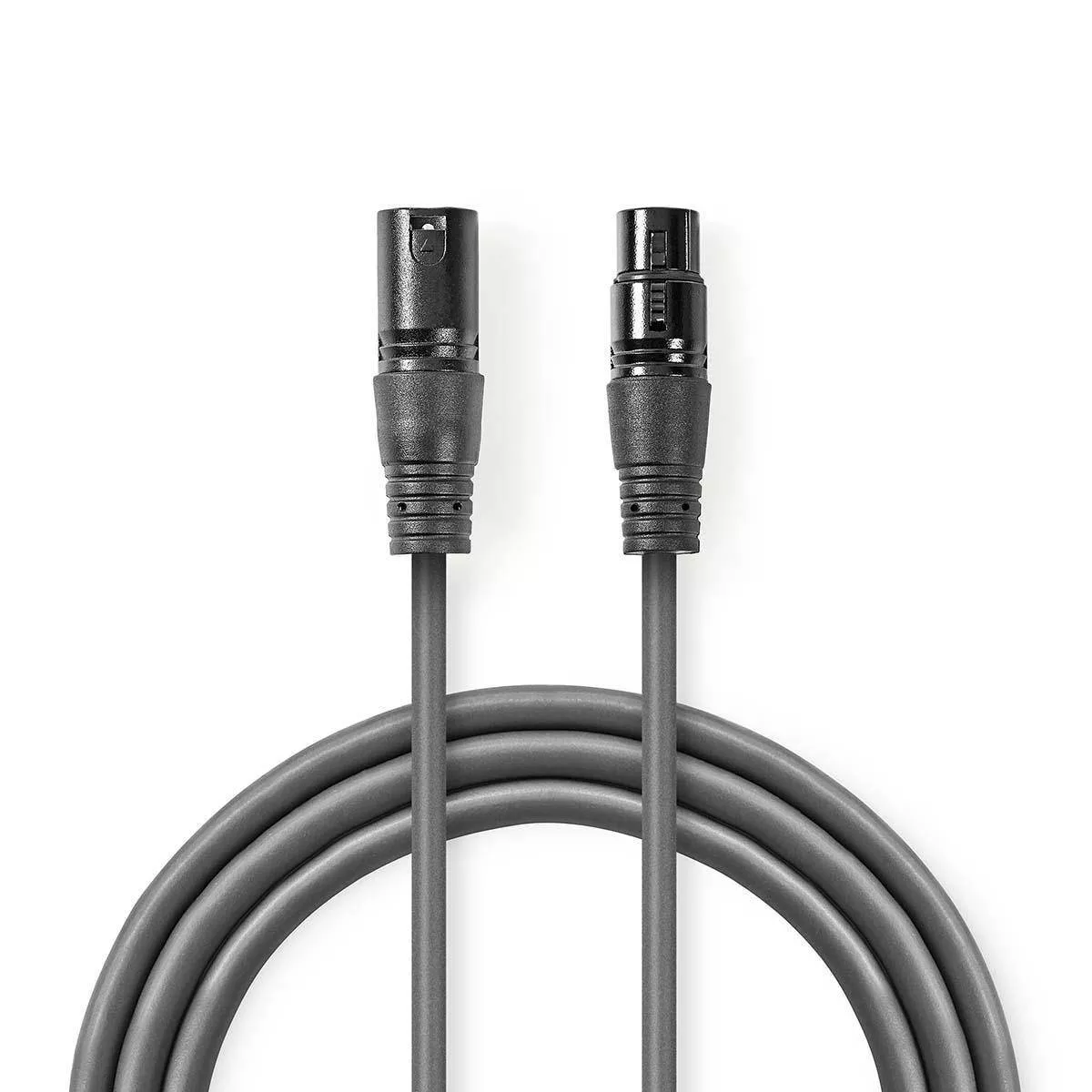 Cablu XLR 3 Pini tata - XLR 3 Pini mama 20m gri Nedis