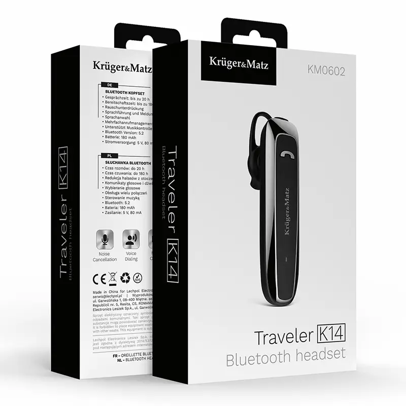 Casca bluetooth 5.2 20 ore K14 Kruger&Matz KM0602 - imagine 8