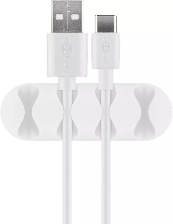 Cleme pentru gestionarea cablurilor cu 4 sloturi Goobay set 2buc alb - imagine 3