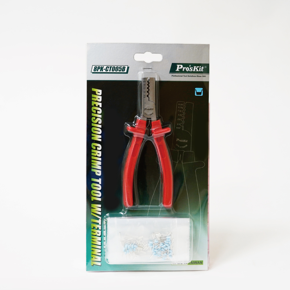 Cleste crimpare Pro'sKit pentru 0.25 0.75 1.0 1.5 2.0 2.5 mm2 + 200buc manson - imagine 3