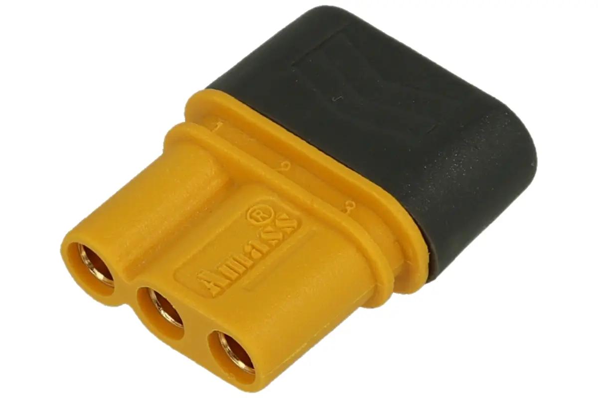 Conector alimentare DC mufa MR30 mama 3pin 15A 500V lipire pe cablu AMASS MR30-FB - imagine 2