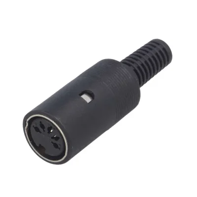 Conector DIN 5 pini mufa mama drept pe cablu NINIGI DC-007