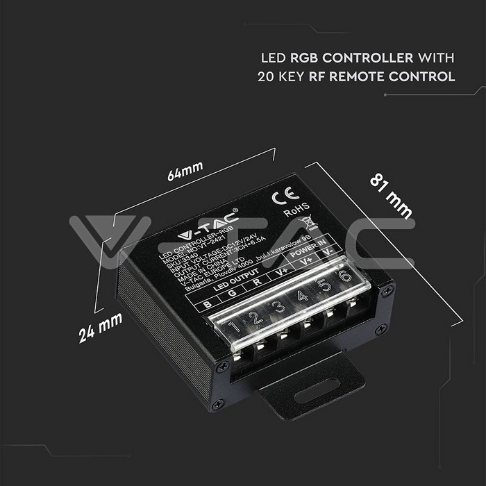 Controller banda LED RGB 12V/240W 24V/480W V-TAC - imagine 3