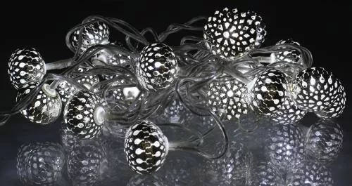 Ghirlanda electrica luminoasa decorativa cu felinar 20 LEDuri albe lumina rece cablu transparent WELL - imagine 2
