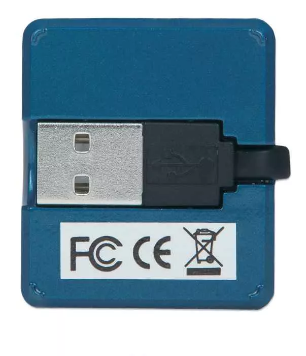 HUB mini USB 2.0 cu 4 porturi albastru 160605 Manhattan - imagine 3