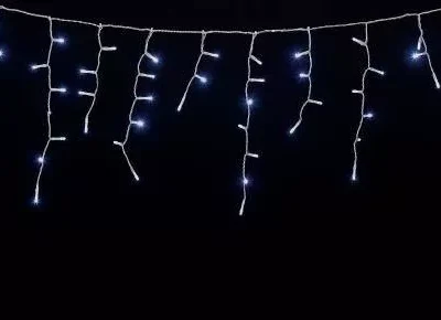 Instalatie luminoasa cu turturi 100 LEDuri albe lumina rece cu jocuri de lumini cablu transparent WELL