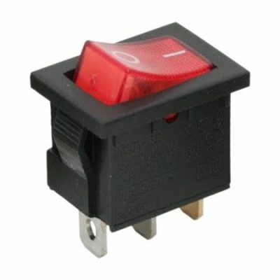 Intrerupator 3 poli 1 buton rosu ON-OFF 250V 6A 250V cu retinere