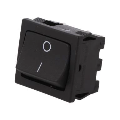 Intrerupator buton comutator 6A-250V ON-OFF cu retinere IP20 22x20mm negru GBC 24.2347.32