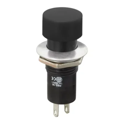Intrerupator cu apasare 1 circuit 1A 250V OFF-ON negru cu retinere