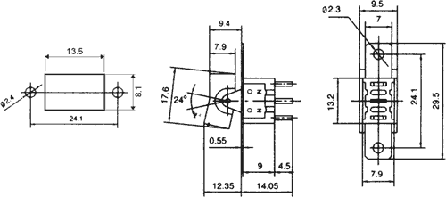 Intrerupator ROCKER SP3T 3 pozitii ON-OFF-ON cu retinere 3A 250VAC 20mOhm NINIGI RSL-103A1 - imagine 3