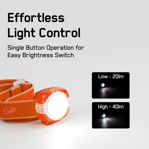 Lanterna frontala LED GP CH31 portocaliu 40lm 2x CR2025 - imagine 5