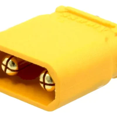 Mufa alimentare DC XT30 tata 2 pini pe cablu lipite 15A 500V AMASS XT30U-M