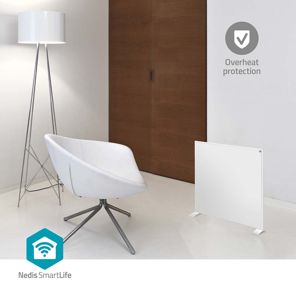 Panou radiant cu infrarosu Nedis WiFi 350W termostat telecomanda IP44 alb 598x620x240mm HTIP350WTW - imagine 12