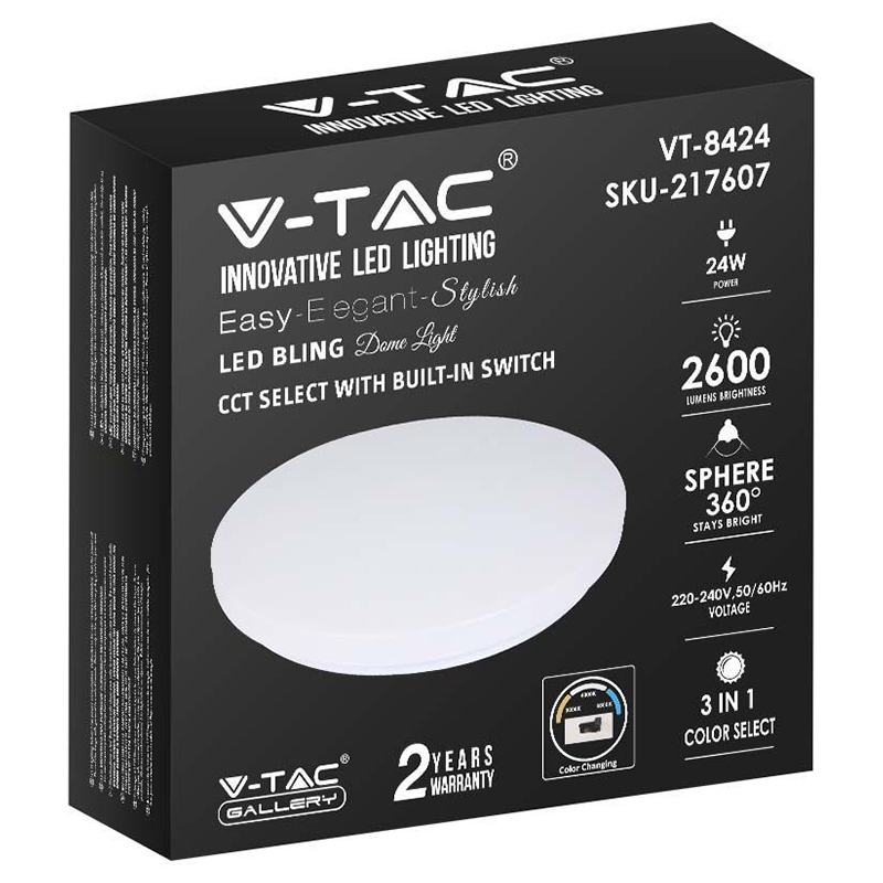 Plafoniera LED 24W 2600lm 35cm 3 in 1 V-Tac SKU-217607 - imagine 5
