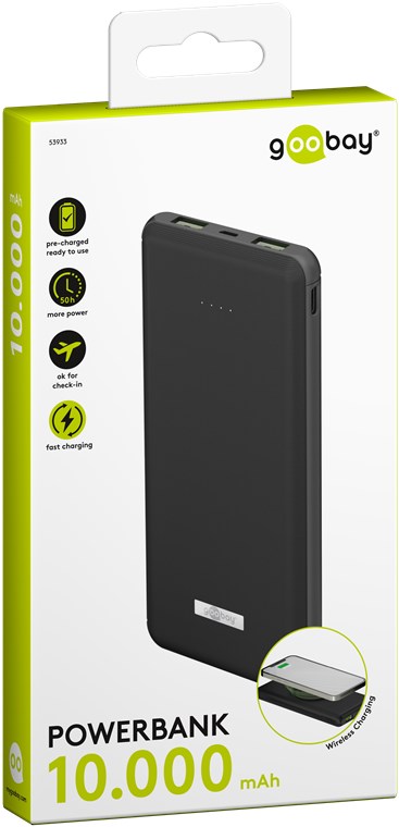 Power Bank acumulator extern wireless 10000mAh USB TYPE C PD QC3.0 Fast Charger Goobay - imagine 17