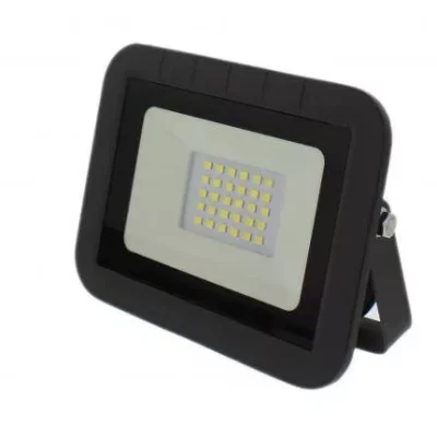 Proiector LED 20W 1600lm IP65 6500K alb rece carcasa aluminiu negru Well