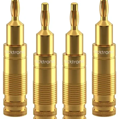 Set 4 mufe Banana 4mm Premium Clicktronic pentru cablu 6.0mm2 Conexiuni Audio de Inalta Calitate 53983