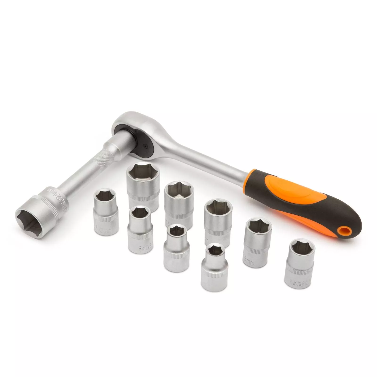 Set chei tubulare cu clichet 12buc 1/2" 10-24mm Crom-Vanadiu HANDY
