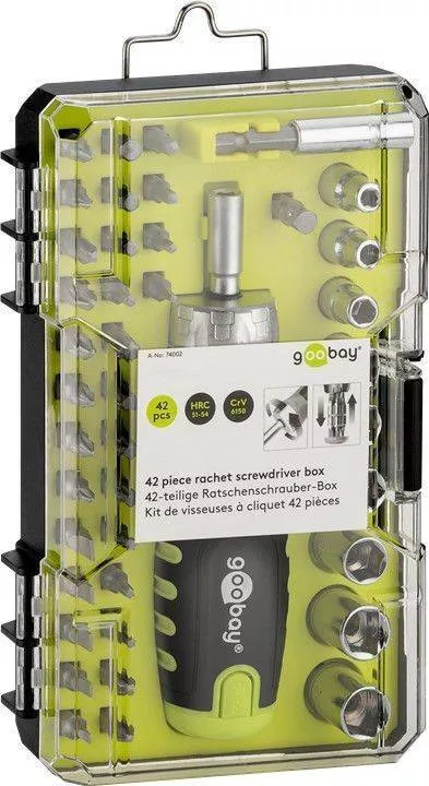 Set surubelnita cu 30biti si 9 tubulare CrV Goobay - imagine 4