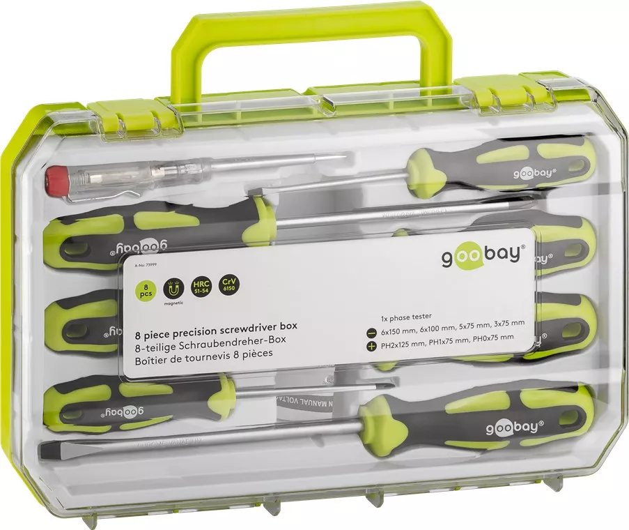 Set surubelnite Goobay 8 piese in carcasa plastic - imagine 3