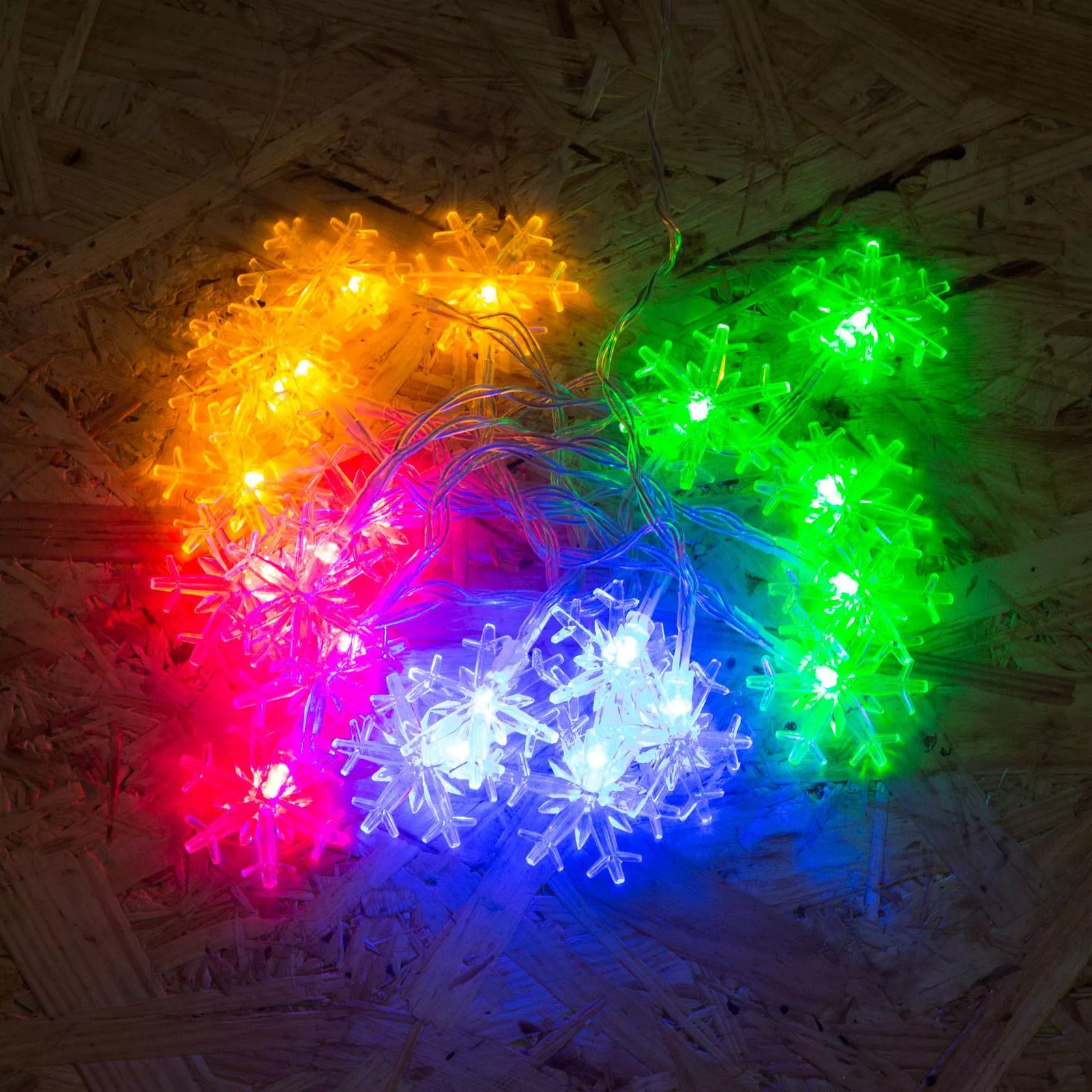 Sir lumini 20 LED Fulgi de zapada multicolor pe baterii 2m PHENOM LIGHTING TECHNOLOGY - imagine 2
