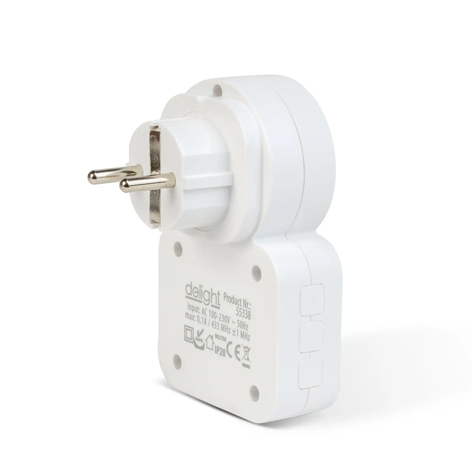 Sonerie fara fir Kinetic fara baterii cu priza 230V integrata alb delight 55338 - imagine 4