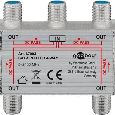 Spliter 4 cai semnal TV satelit 2500Mhz Goobay