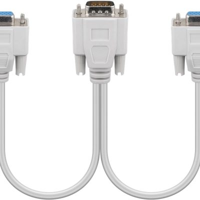 Splitter VGA 15 pini tata la 2x VGA mama 15 pini crem